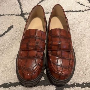 Coutgo Faux Leather Brown Loafers NWOT Size 10